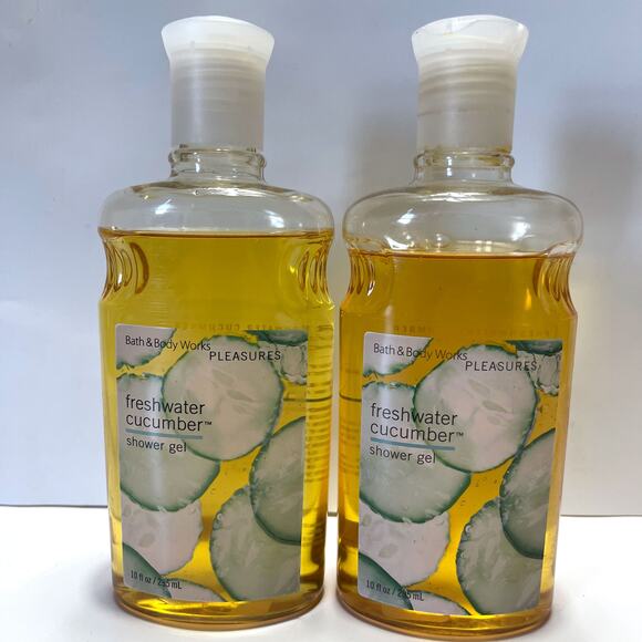 THE BODY SHOP Works Pleasures Rare Freshwater Cucumber Shower Gel Set 2 - Picture 2 of 6